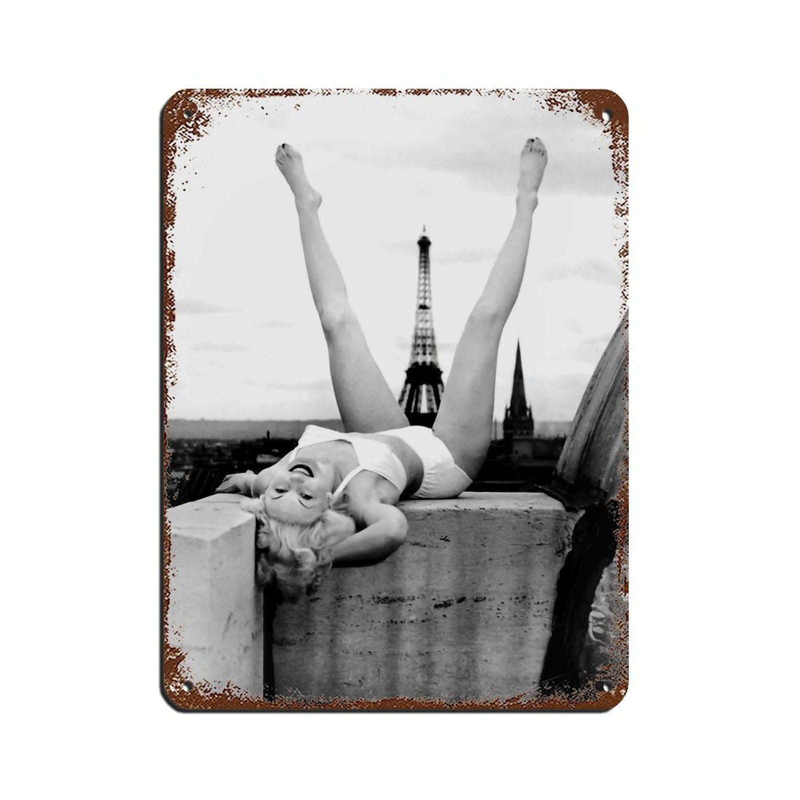 Eiffel Tower, Fashion Poster,coquette Room Tin Sign Vintage Metal Pub Club Cafe Bar Home Wall Art Decoration Poster Retro 12x16inch(30x40cm)