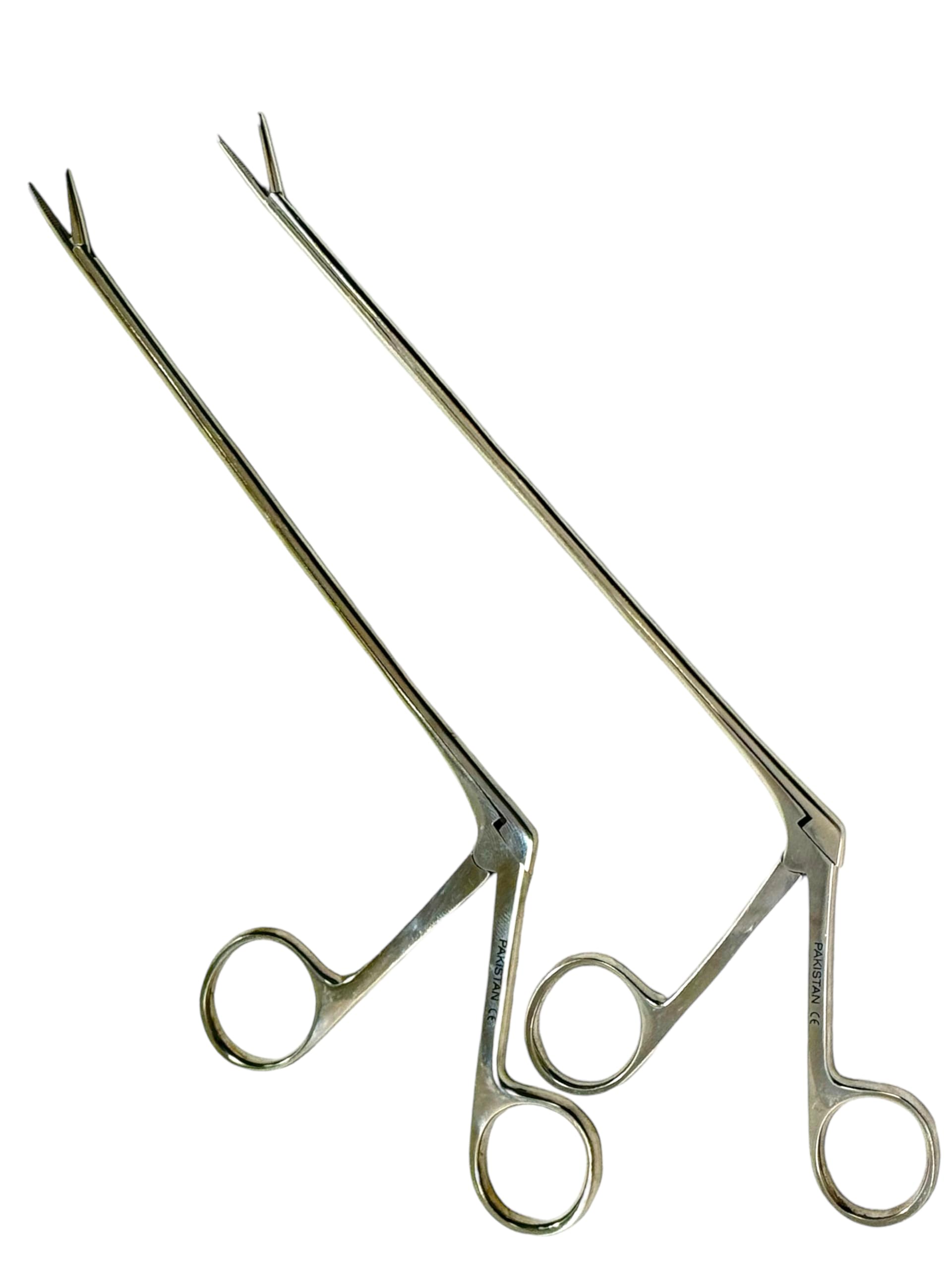 2 Pack - Alligator Ear and Nose Forceps - Micro Grasping Jaws Serrated 13.97cm + 16.51cm - Diagnostics Instrument Companion