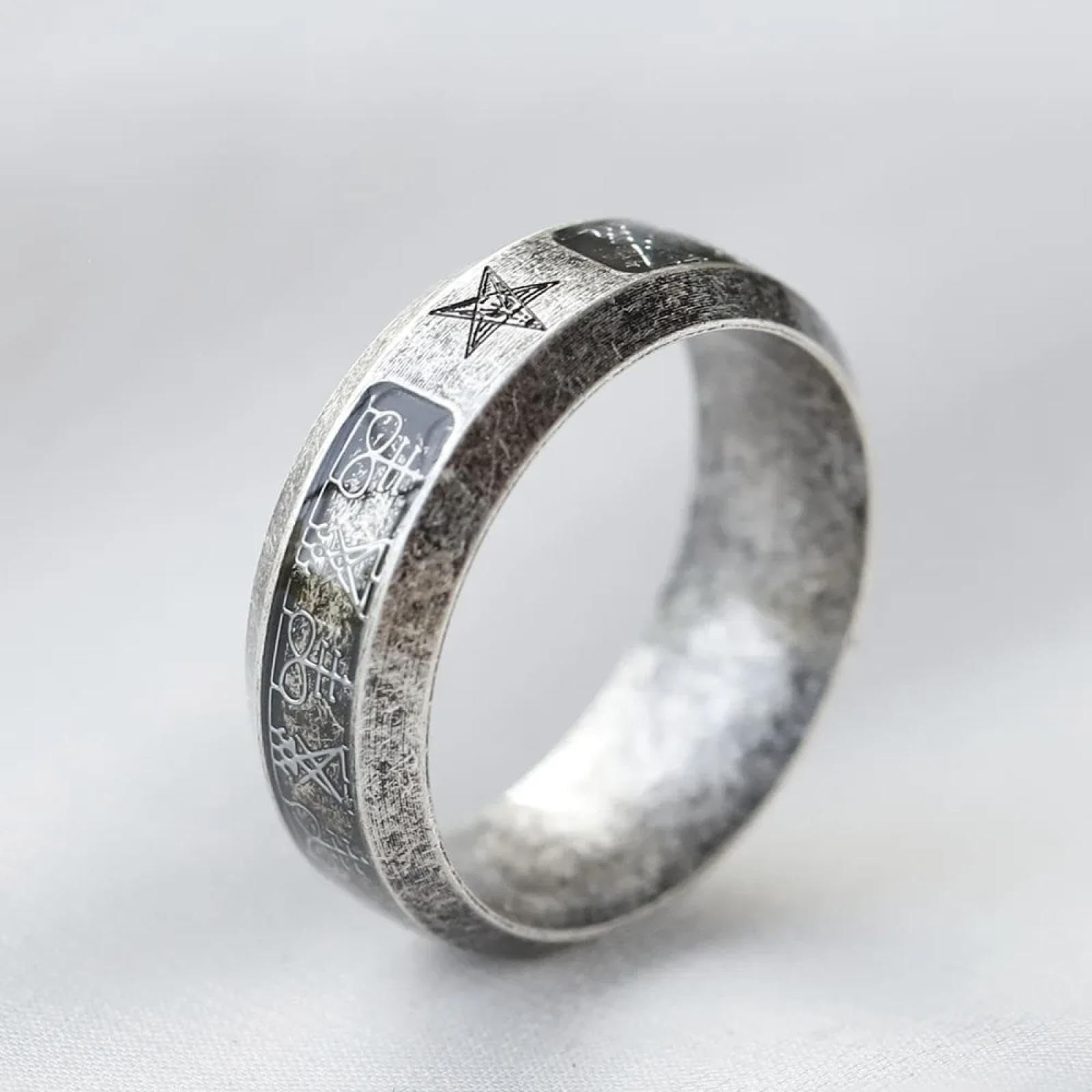 Ring Ringe Damen Bijouterie Herren Vintage Ring Lucifer Satan Siegelring Für Männer Mit Anubis Fashion Punk Schmuck
