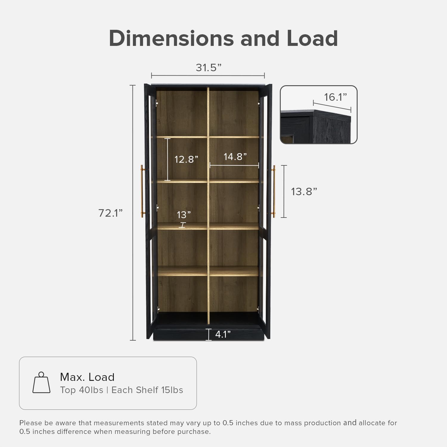 Dimensions of Mopio Blake Tall Angular Cabinet