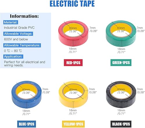 Miniatura 3 de Glarks Pelacables multifunción de 8 pulgadas, 10-22 AWG y 175 tuercas giratorias, conectores de cable eléctrico, terminales de tornillo con 5 piezas