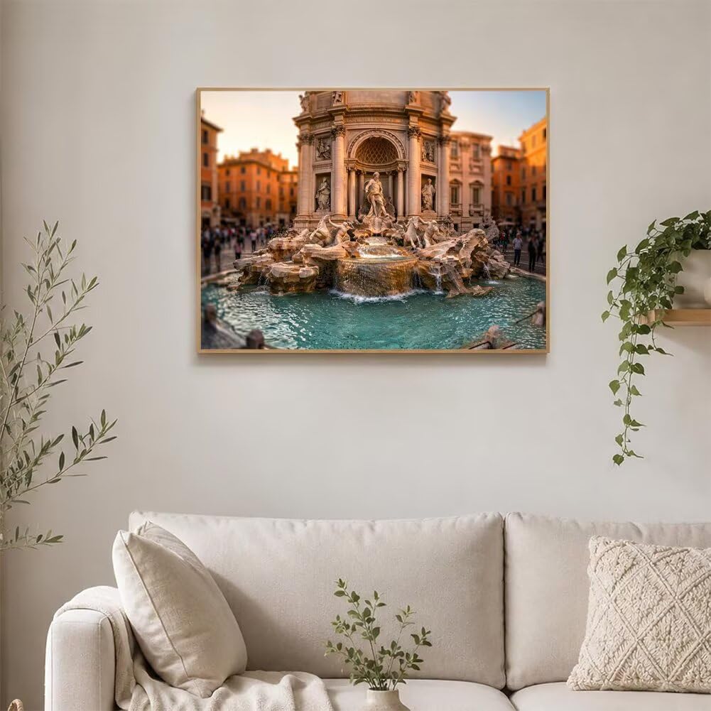 Diamond Painting Kit Completo Fontana Quadri con Perline 110x80cm N-G854H