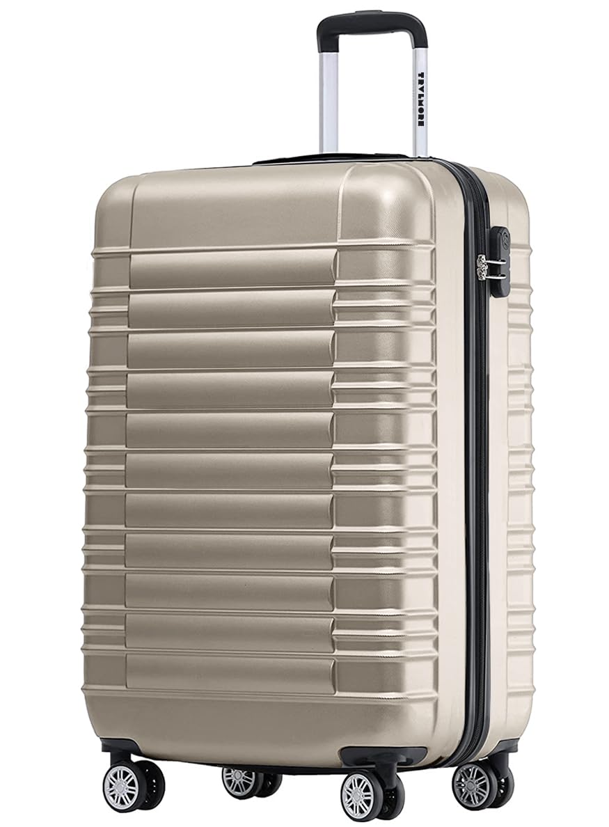 TRVLMORE Koffer & Trolleys - Handgepäck Koffer - Reisekoffer Mit Rollen - Handgepäck Trolley 54x36x20, Hartschalenkoffer Klein, Koffer Handgepäck 54x36x20 Leicht, Trolley Handgepäck, Suitcase, Sekt