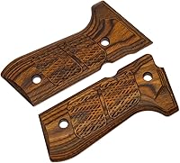 Vista 4 de Guuun Empuñadura de madera para Beretta 92/96 de tamaño completo 92FS Grips, panel de mango de pistola compuesto de madera