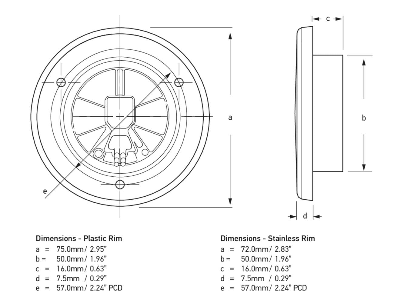 Hella Marine 12V LED Kabinen Einbaustrahler für Boote EuroLED 75 - Decklicht Rund - Bootsleuchte Lichtfarbe Warmes Weiß - Schraubmontage - Edelstahl 2JA 958 109-021