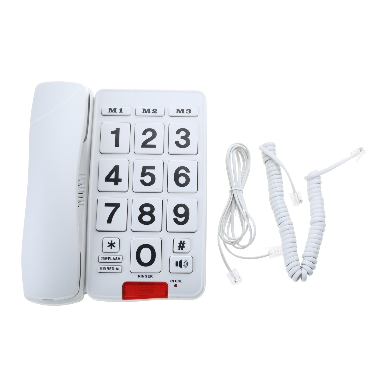 PK3000 Telefono fisso con pulsanti grandi, suono amplificato perfetto per anziani e visivamente sfidati con grandi pulsanti fissi telefono fisso telefono da tavolo suoneria forte telefono domestico