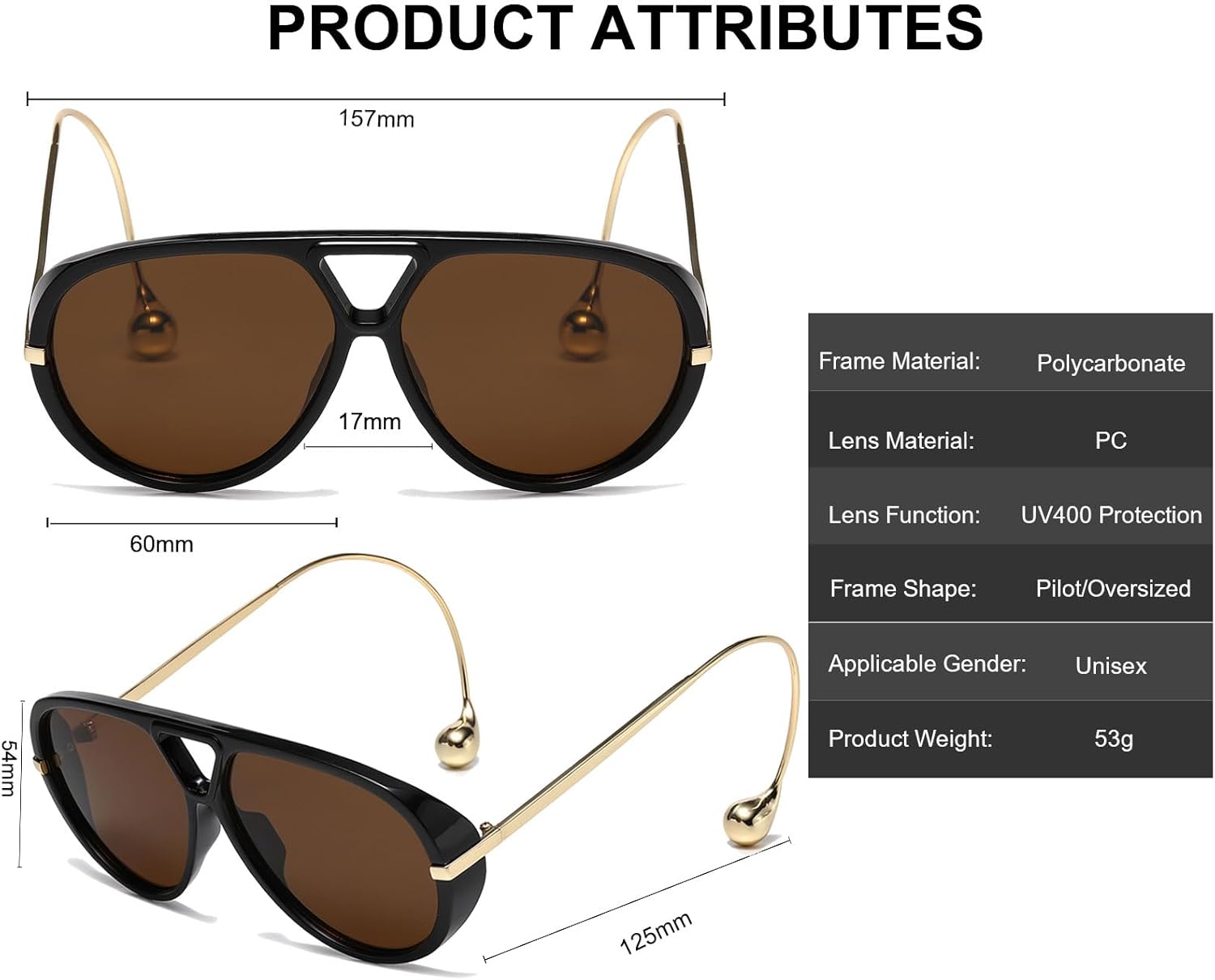 Long Keeper Retro Oversized Pilot Sunglasses Women Trendy 70s Pilot Shield Big Frame Double Bridge Vintage Shades UV400 - Image 3