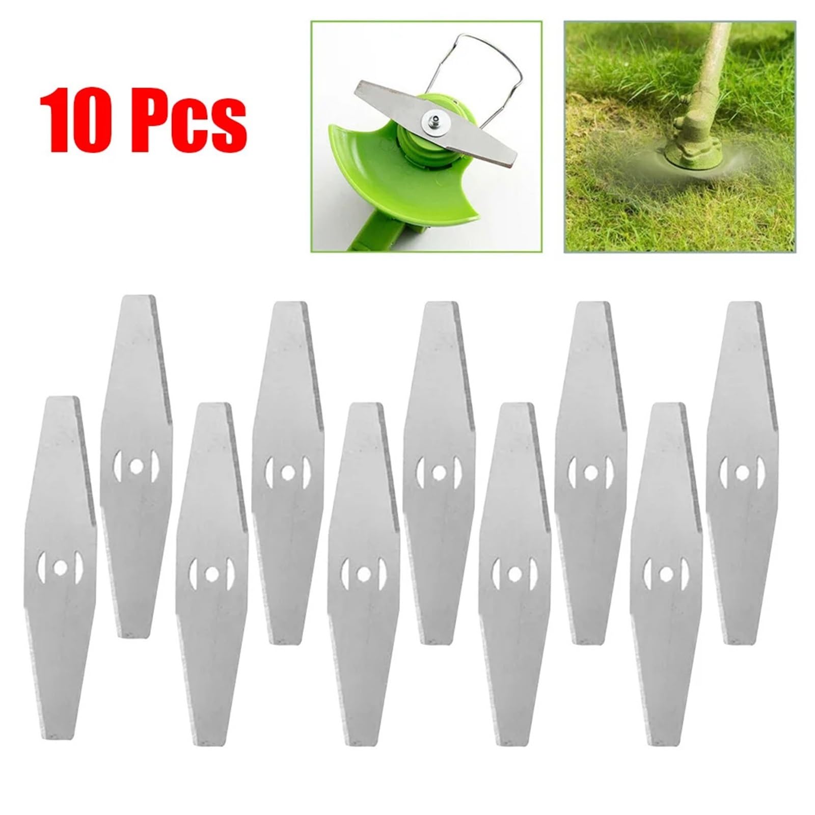 Cuchillas de Metal for Recortadora de césped, Cabezal de desbrozadora, Herramientas eléctricas de jardín, Piezas de cortacésped, Accesorios, 10 Piezas