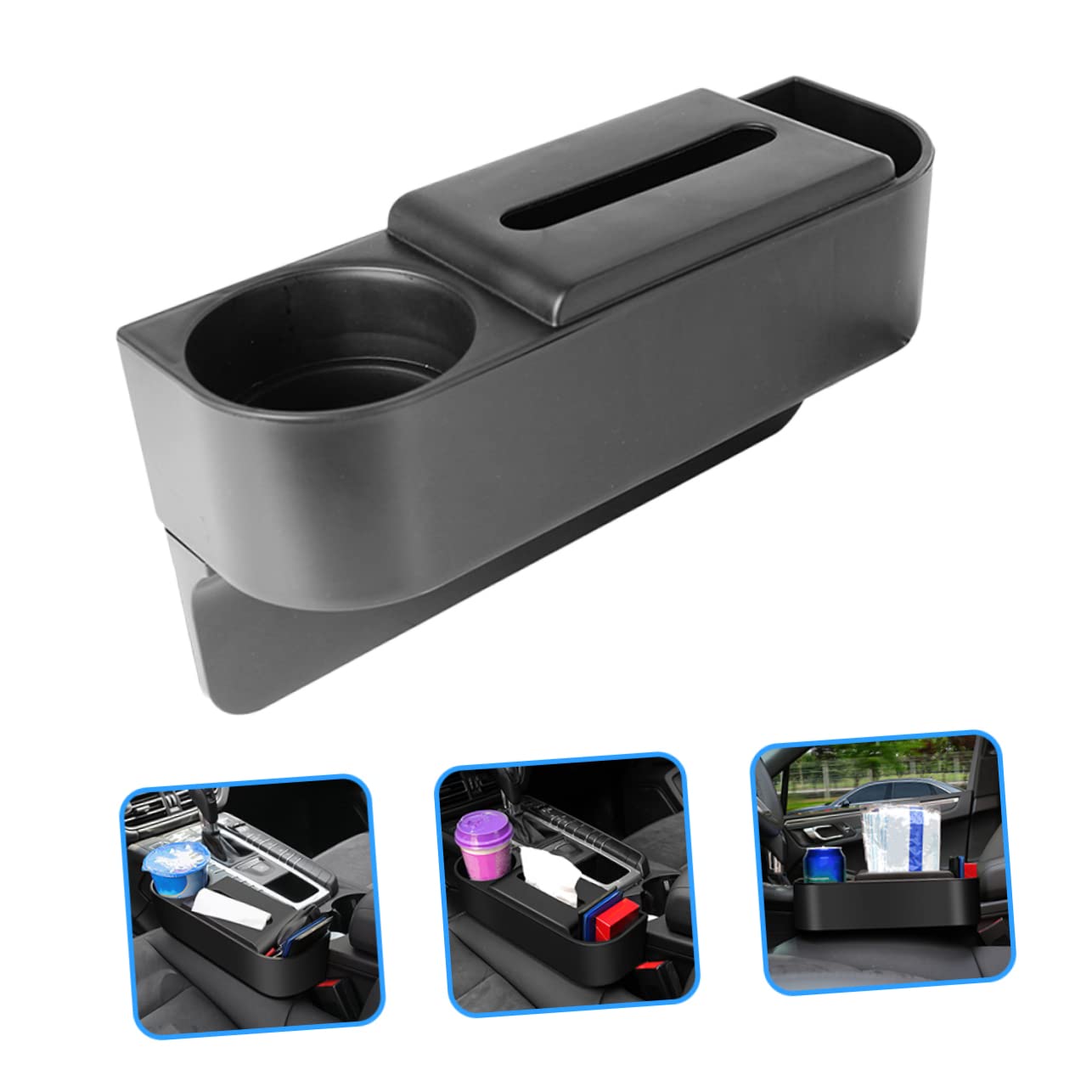 Cabilock 2piezas Portavasos Diseño Especial Organizador Asiento Coche Caja Ranuras Asiento Vehículo