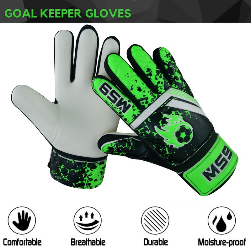MS9 Kids Boys Children's Junior Football Goalkeeper Sports Soccer Goalie Gloves - Image 3