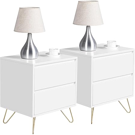 Comodini Moderni Con 2 Cassetti - Set Di 2 Tavolini Da Letto In Stile Shabby Chic - Foto 9