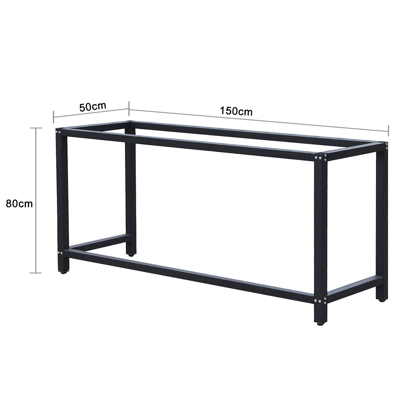 Wiltec Telaio per banco da lavoro in acciaio, gambe per banco da lavoro; telaio per tavolo 50 x 150 x 80 cm