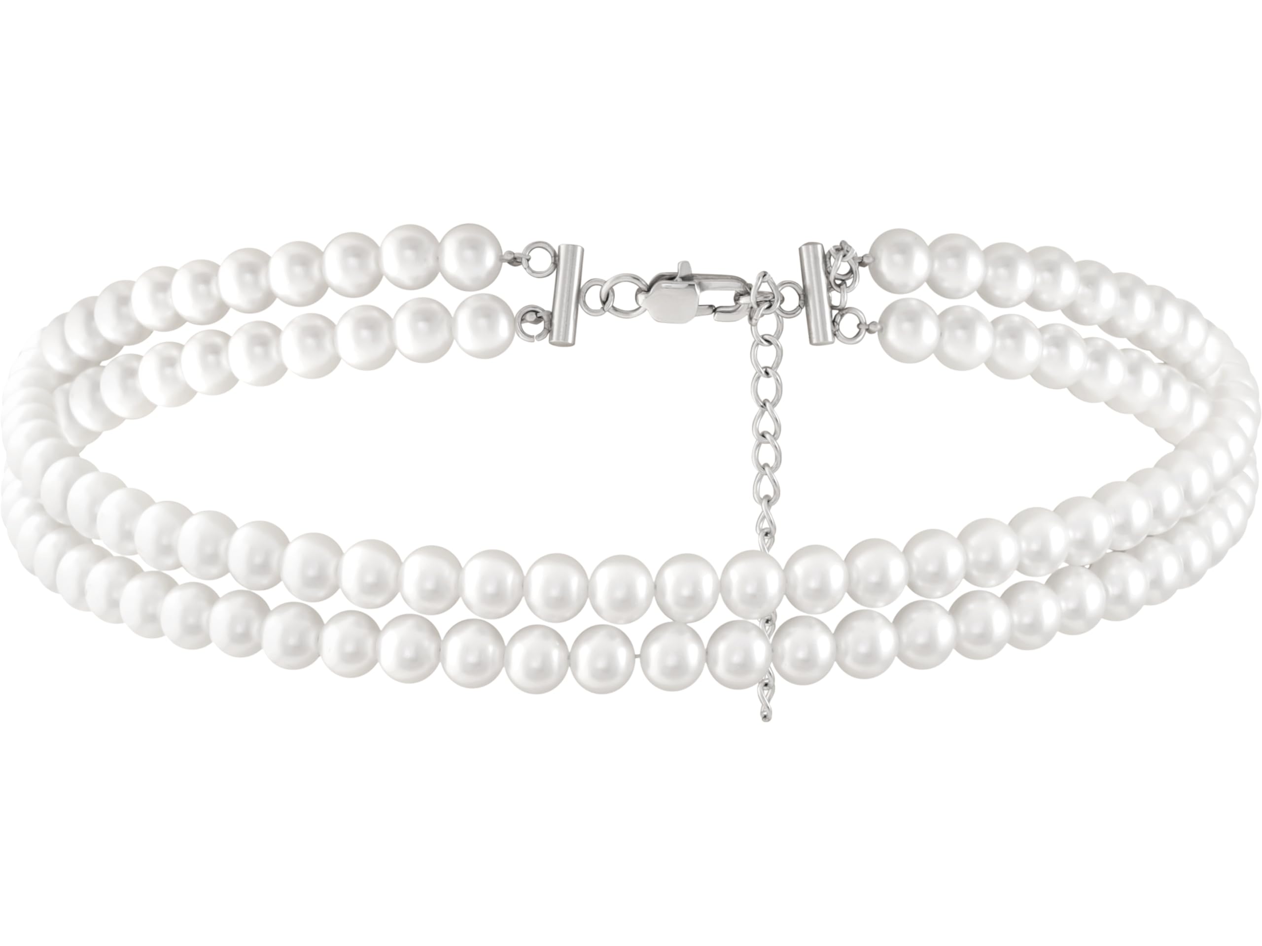 Sacina Boho 1920s Layered 2 Row Imitation-Pearl Choker Necklace, Bridal Necklace, 1920s Vintage Jewelry, Christmas Jewelry Gift for Women