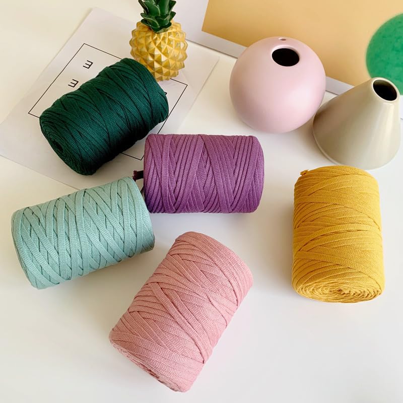 Bolsa tejida a mano de 250 g y 6 mm for mujer, hilo de ganchillo de color suave y grueso, for sofá, cojín, bolso de mano(Light purple)