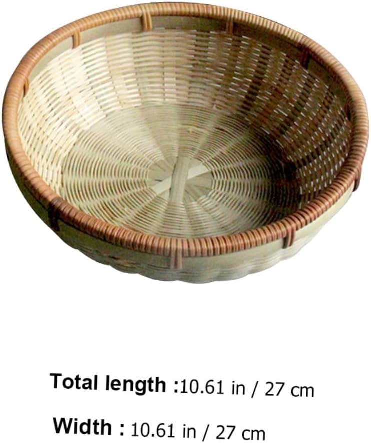 Bread and Bun Storage Basket Set, Hand-woven Kitchen Organizer with Drainage, 3pcs Colored Serving Baskets for Home and Food Storage