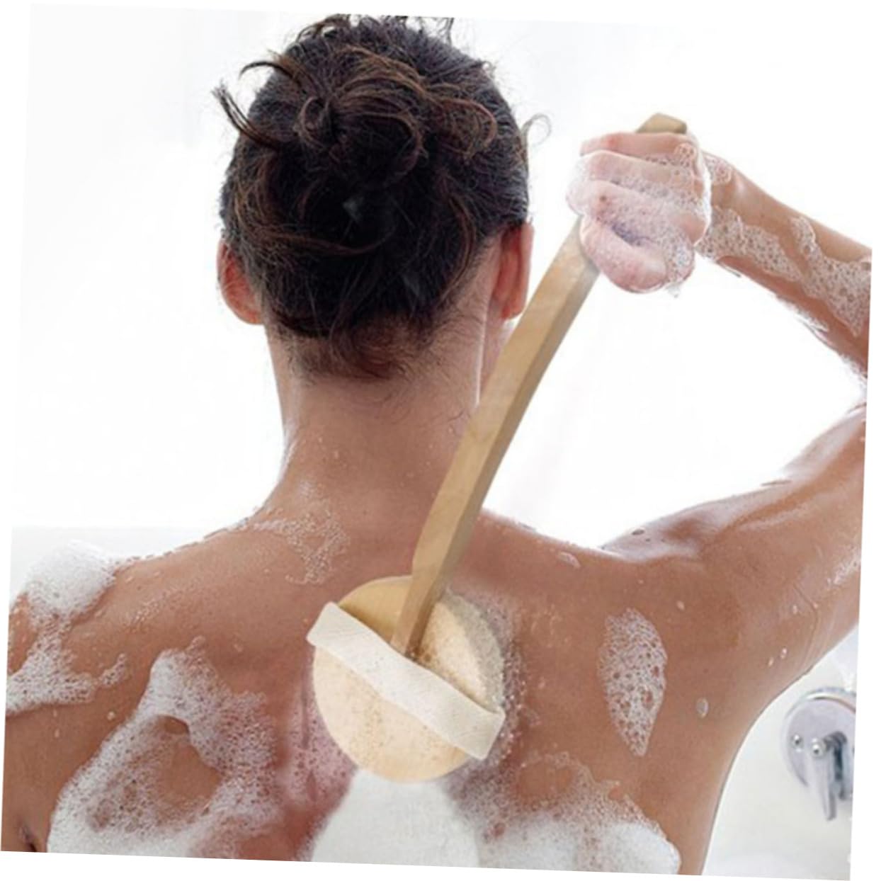 Healvian 2piezas Cepillo De Baño Desmontable Con Mango De Madera y Cerda Natural Exfoliante Corporal Para Masaje y Estimulación Circulación
