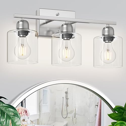 Miniatura 27 de 10 Luces de Tocador Negras para Espejo Gigante, Luces de Tocador de Baño Sobre Espejo con Pantallas de Vidrio Esmerilado Blanco Lechoso, Lámpara de