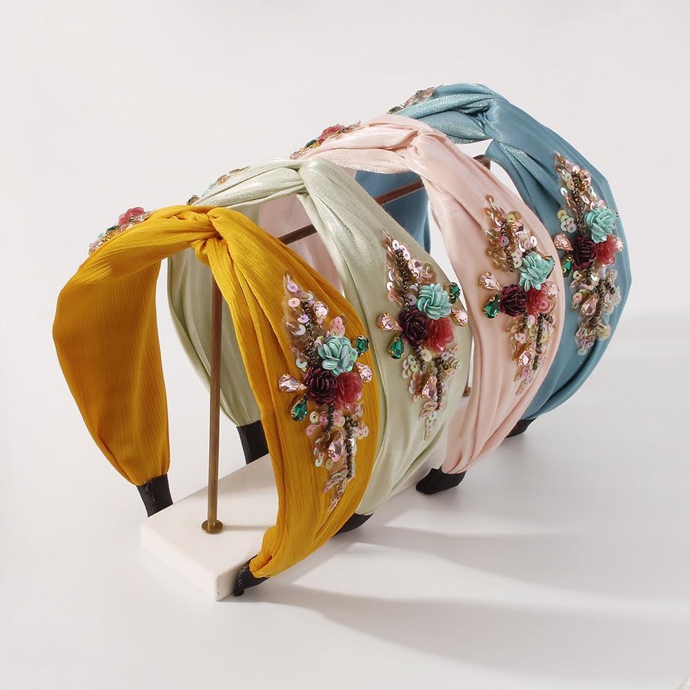 JFDBGU Diadema de Tela Diadema Vintage Floral(3-Pack)