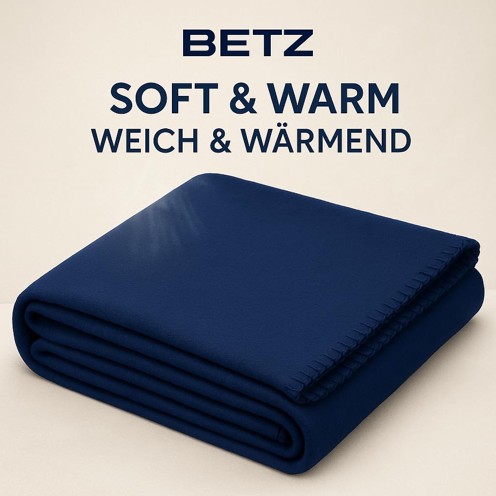 Betz Lot de 4 couvertures Polaires Plaids Taille 130x170 cm Couleur Bleu foncé