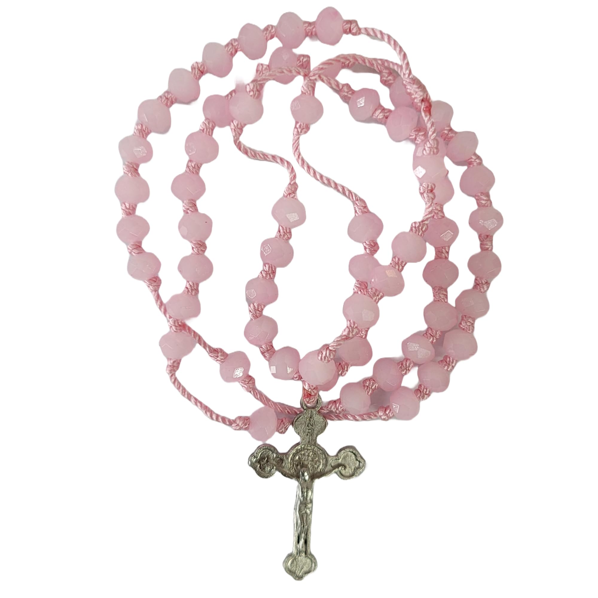 Divine Creations Goa Crystal opaque Beads Thread Rosary For Men & Women | Catholic Praying Rosary for daily use with St Benedict Cross-image-37