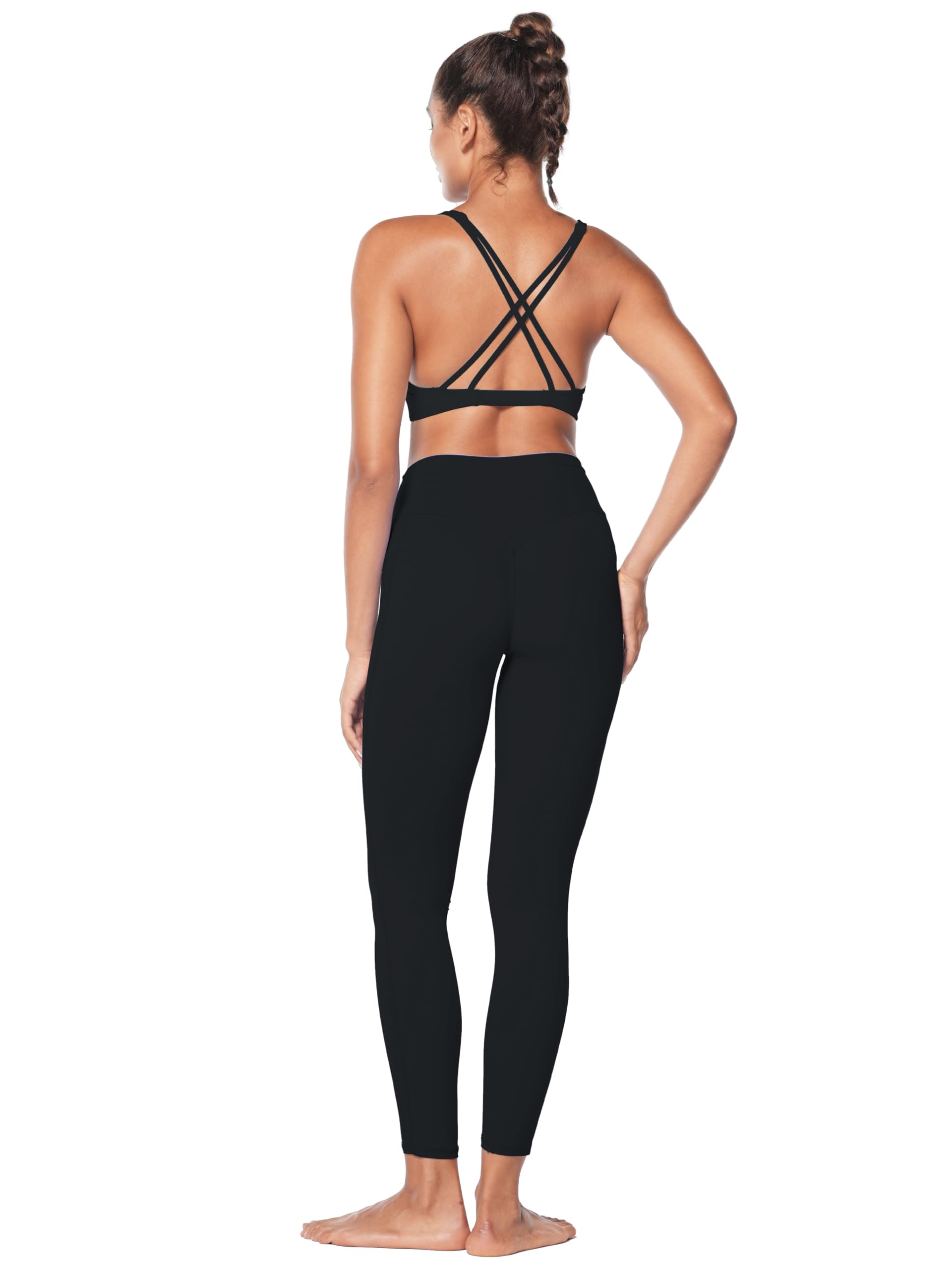 Sunzel Sujetador deportivo con cuello en V para mujer, de bajo impacto, con almohadillas extraíbles, tirantes cruzados, espalda descubierta, para salir, casual, acolchado