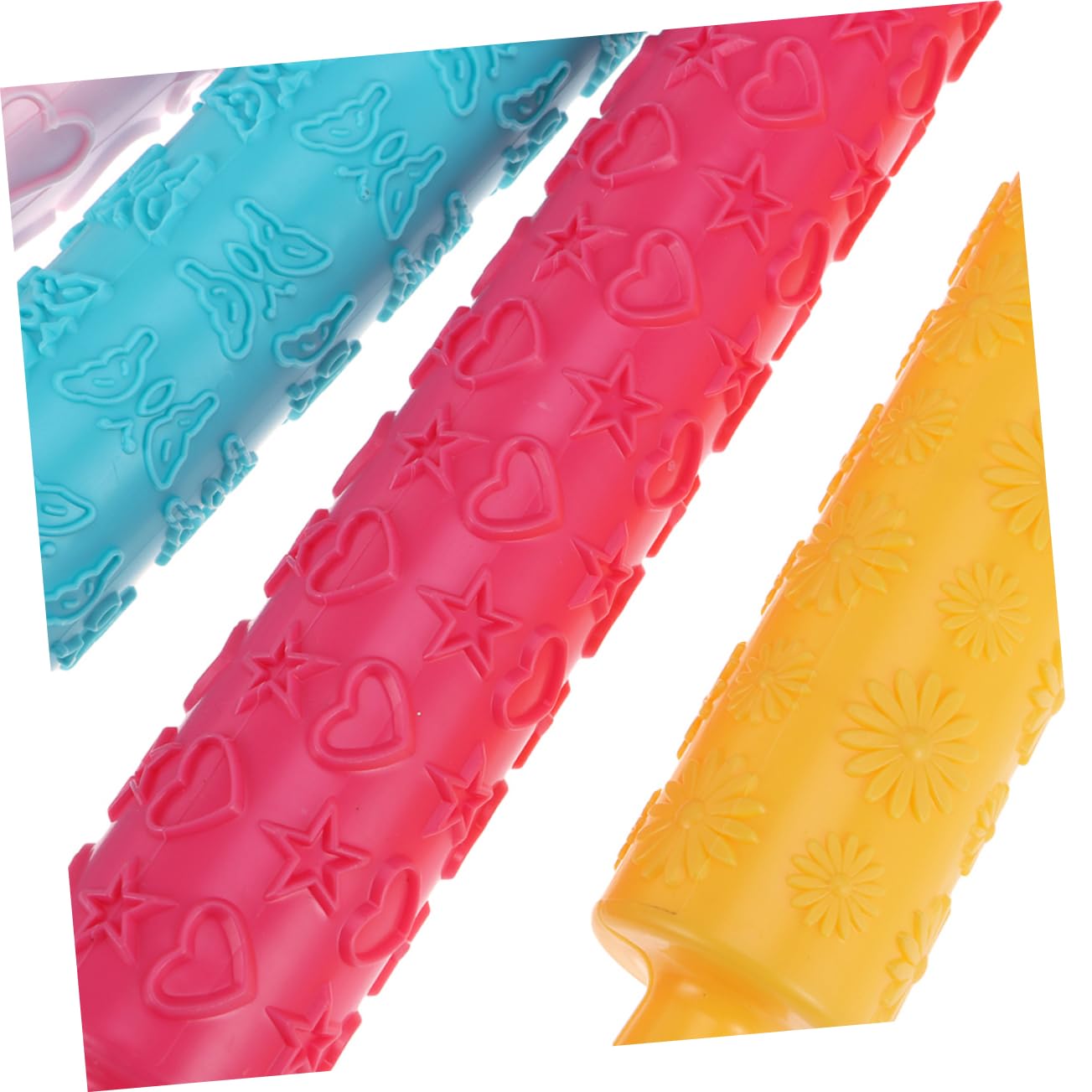 TOPBATHY Rouleaux à Pâtisserie Multifonction 8 Pièces en Plastique Alimentaire, Motifs en Relief Variés, Outil pour Pâte Roulée, Décoration Gâteaux Maison, Accessoire Plusieurs Styles