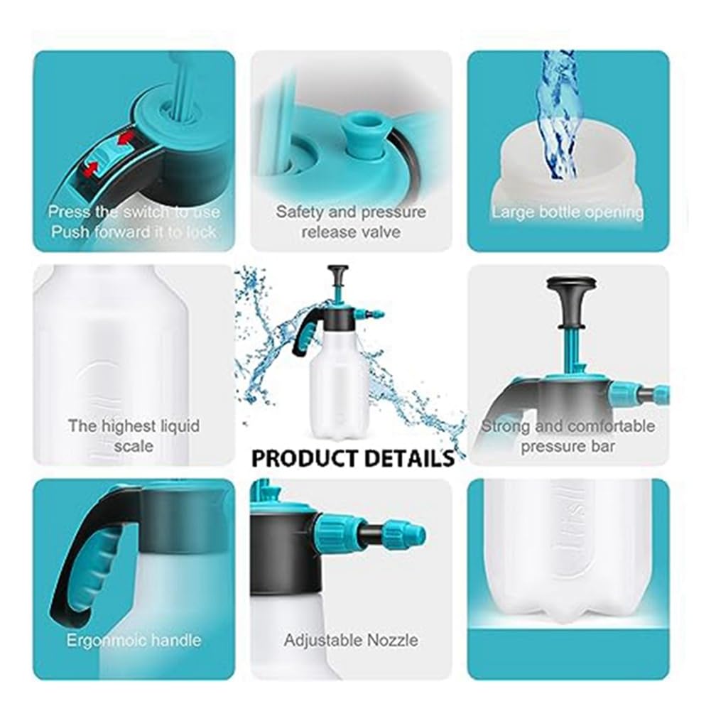 Lot De 2 Arrosoirs à Main Pulvérisateurs 2L – Pour Jardinage, Arrosage Et Nettoyage, Pression Manuelle - 3