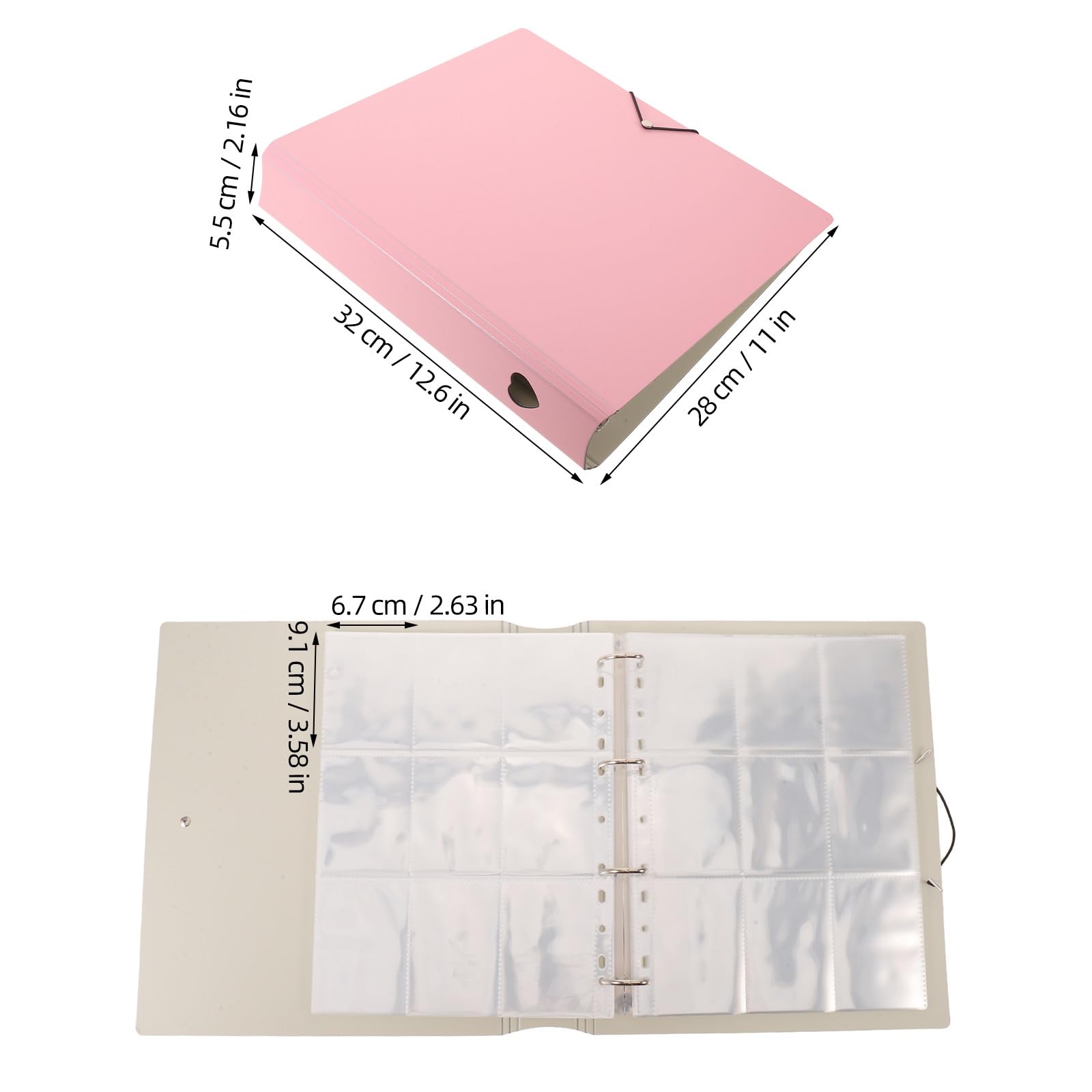 ibasenice Album fotografico Kpop con photocard, 25 pagine e 9 tasche, rosa.