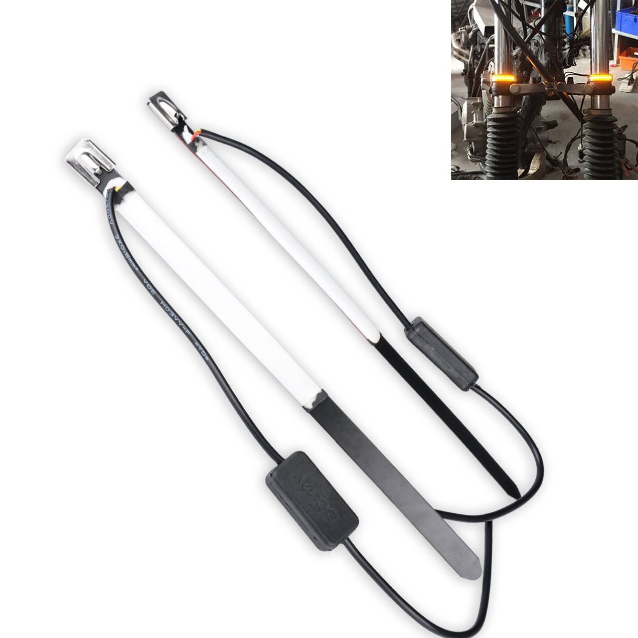 Riloer Moto Che Scorre Ambra LED Forcella Segnale Di Girata Luce