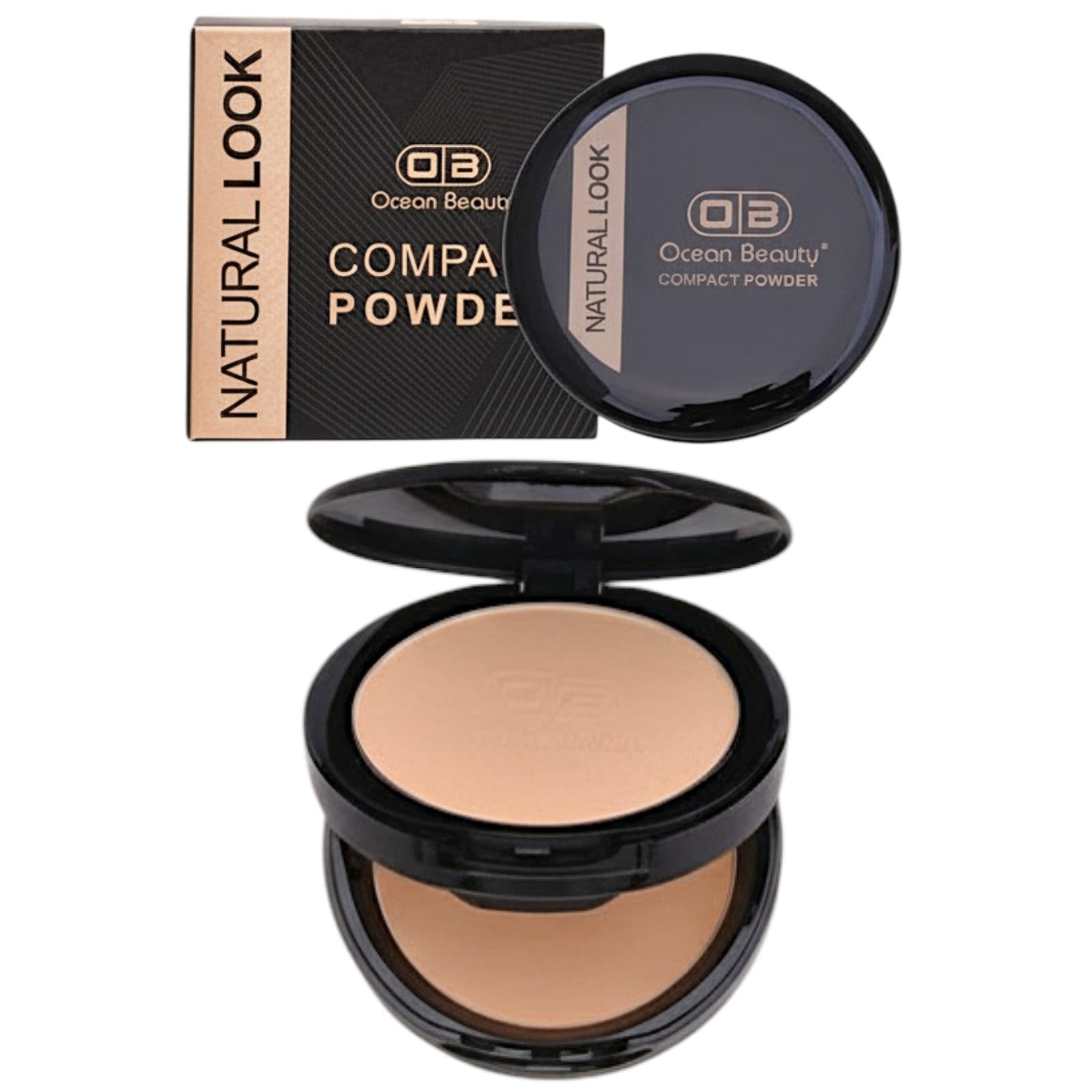 OB Ocean Beauty Professional 2in1 Compact Powder Natural Look Compact Powder Lightweight Face Powder for Smooth Matte Finish | 2 in 1 Long-Lasting Oil Control | Full Coverage Makeup Setting Fixing | Soft & Silky Pressed Powder for Woman Girls Oily Dusky Dry Deep All Skin Types Women Girls.-image-4
