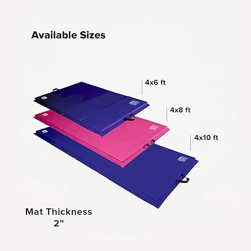 Miniatura 3 de We Sell Mats - Tapete personal de 4 pies x 8 pies x 2 pulgadas para fitness y ejercicio en casa, liviano y plegable para transportar – Tapete de