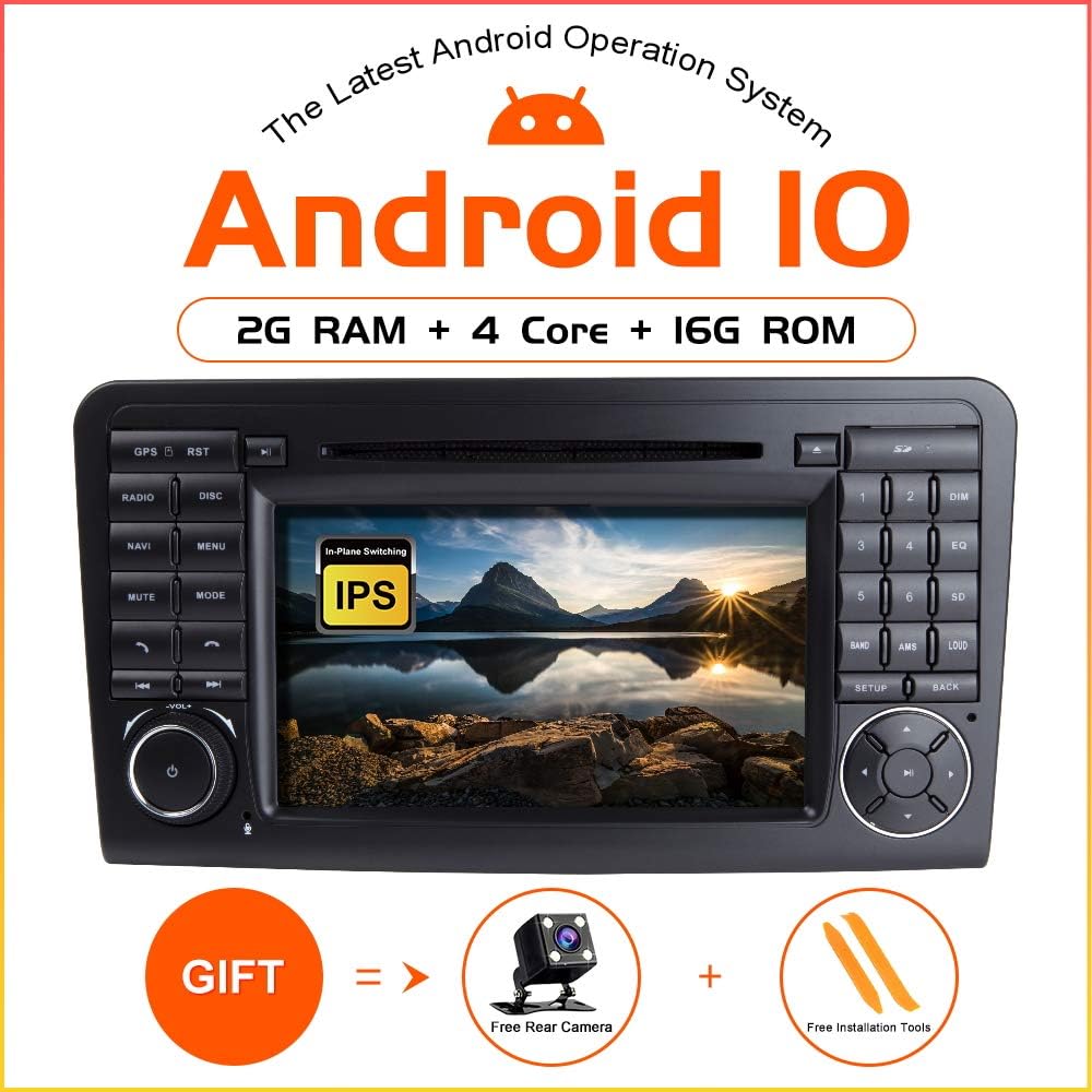 TOOPAI Auto Radio Stereo for Mercedes Benz GL ML Class W164 X164 ML350 ML450 ML500 GL320 GL450 Android 10 Head Unit 7 Inch IPS Double Din in Dash Car GPS Navigation DVD Player