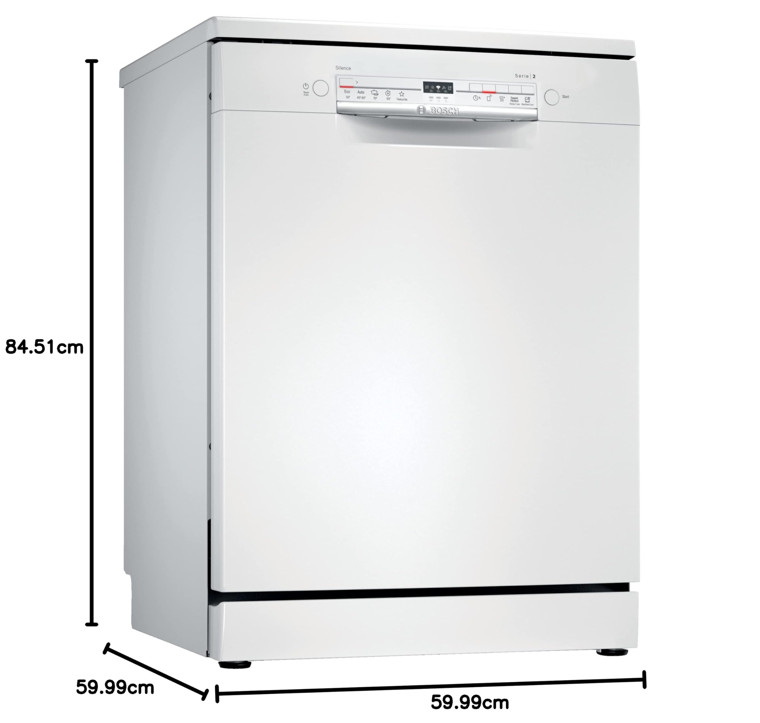 Bosch Série 2 Lave-vaisselle pose libre 60cm Home Connect 12 couverts Moteur EcoSilence Blanc