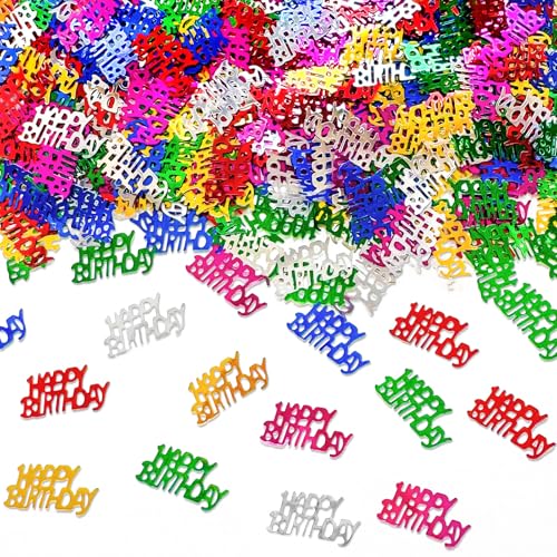 Werich Birthday Confetti | Glitter Confetti Sprinkles for Party Table Scatters Decoration | multicolour for Birthday Party Decoration | Metallic Foil