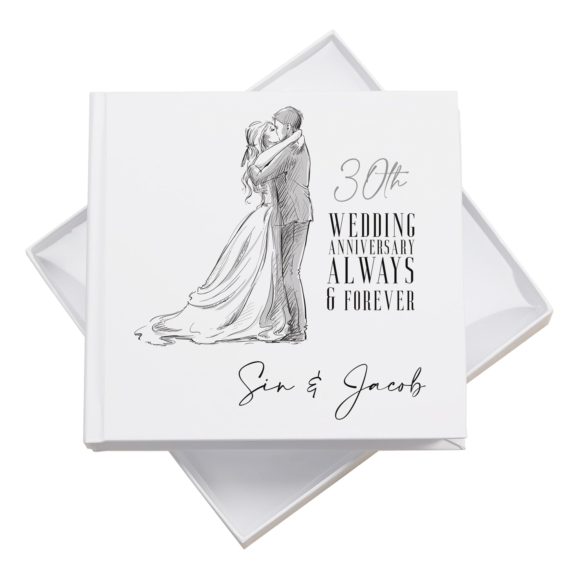 Ukgiftstoreonline White Personalised 30Th Wedding Anniversary Photo Album Gift