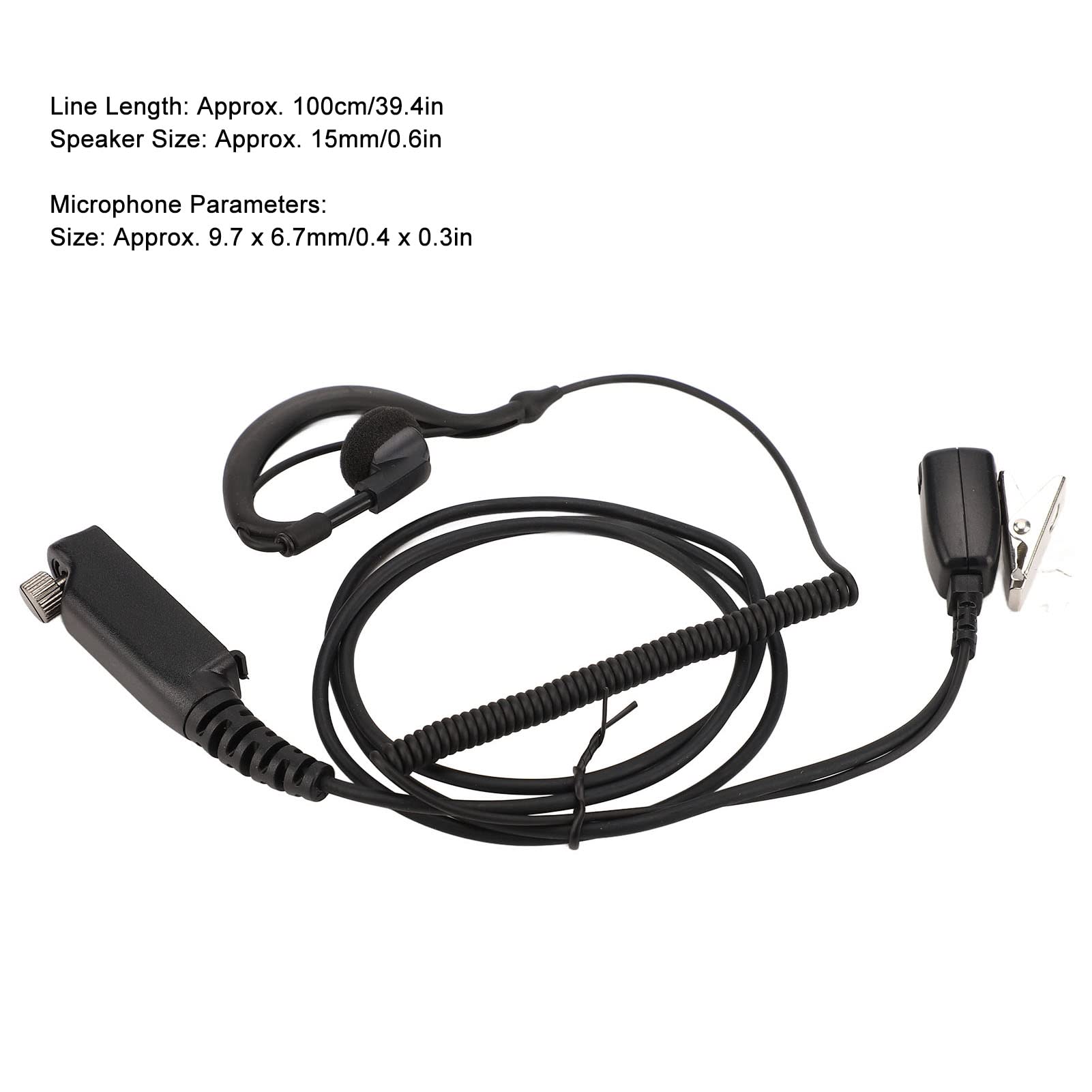 Auricular de Radio en Forma de G, Micrófono PTT Auriculares en Forma de G para Sepura STP8000 STP8030 STP8035 STP8038 STP9000 Walkie-Talkies.