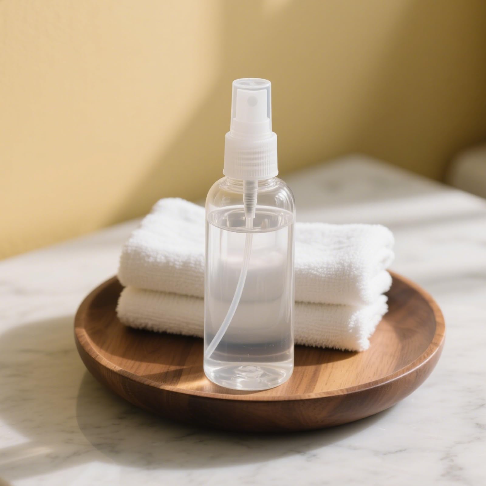 MUKSEUT 40 flaconi spray da 100 ml, in plastica, trasparenti, ricaricabili, con tappo, per oli essenziali, toner, profumi