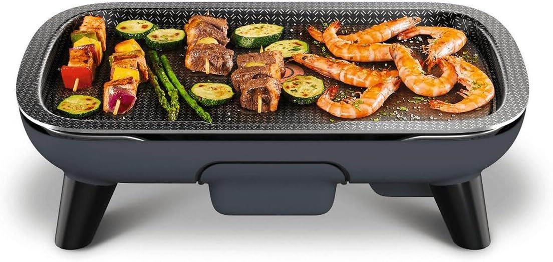 Tefal YY4507FB Sabores - Plancha eléctrica (revestimiento antiadherente Titanium Force Technology, Thermo-Spot, termostato ajustable, placa extraíble, apto para lavavajillas, color negro