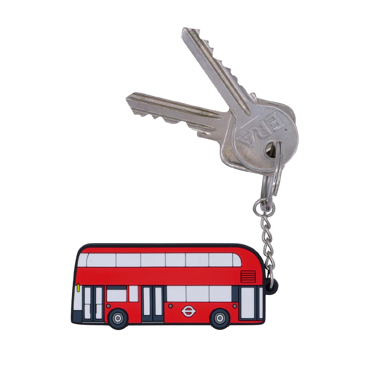 The London Toy Company Unisex Kids Red New Routemaster London Bus Rubberised Keyring With Metal Keychain - Tfl Official Licensed Product