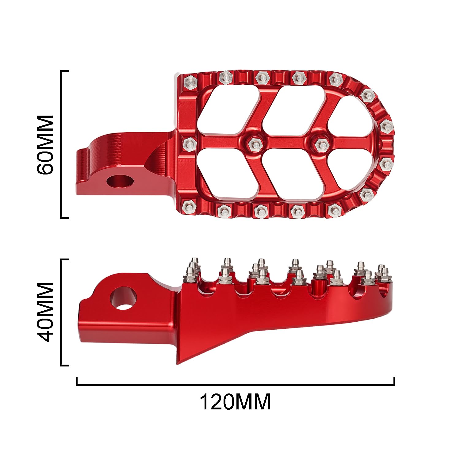 Pedane Moto per Beta 50, Pedane Motocross CNC Alluminio per Beta 50 RR RR 50 RR50 50RR Beta 50CC Enduro Pit Bike Motocross Rosso