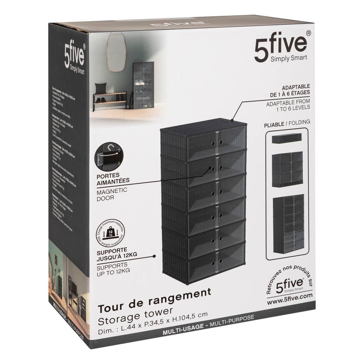 5five - tour de rangement pliable en plastique