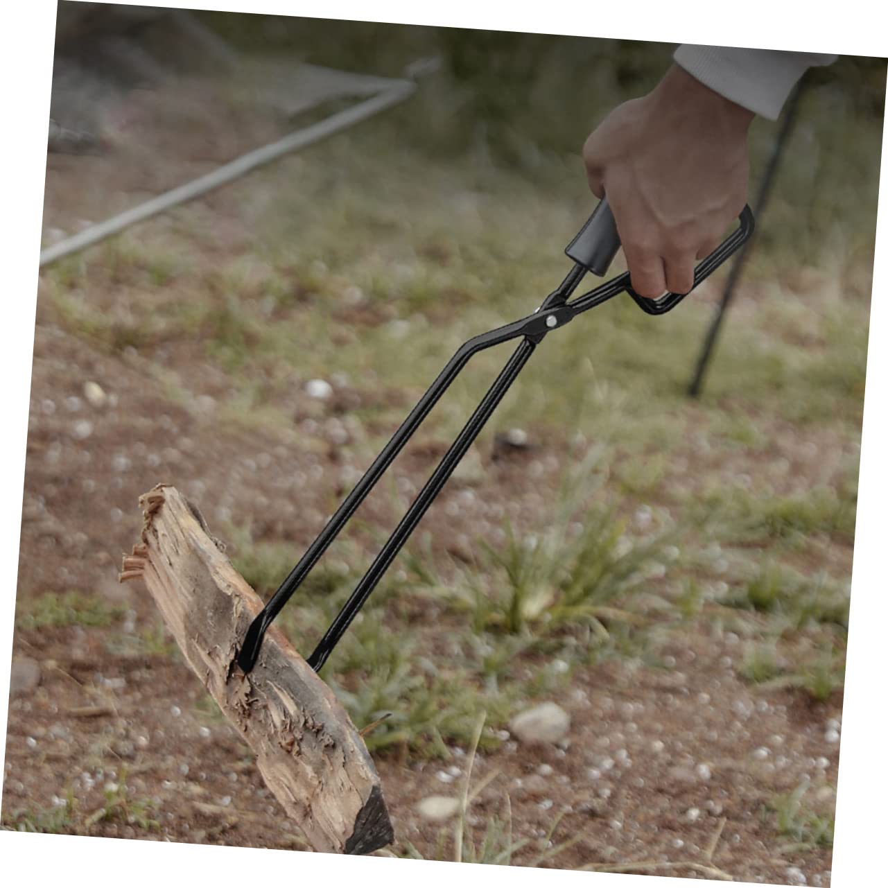 ifundom Pinza per Manico in Legno Pinze per Braciere da Campeggio Clip per Barbecue all Aperto Accessori per Legna da Ardere Utensili per Fornelli e Feste
