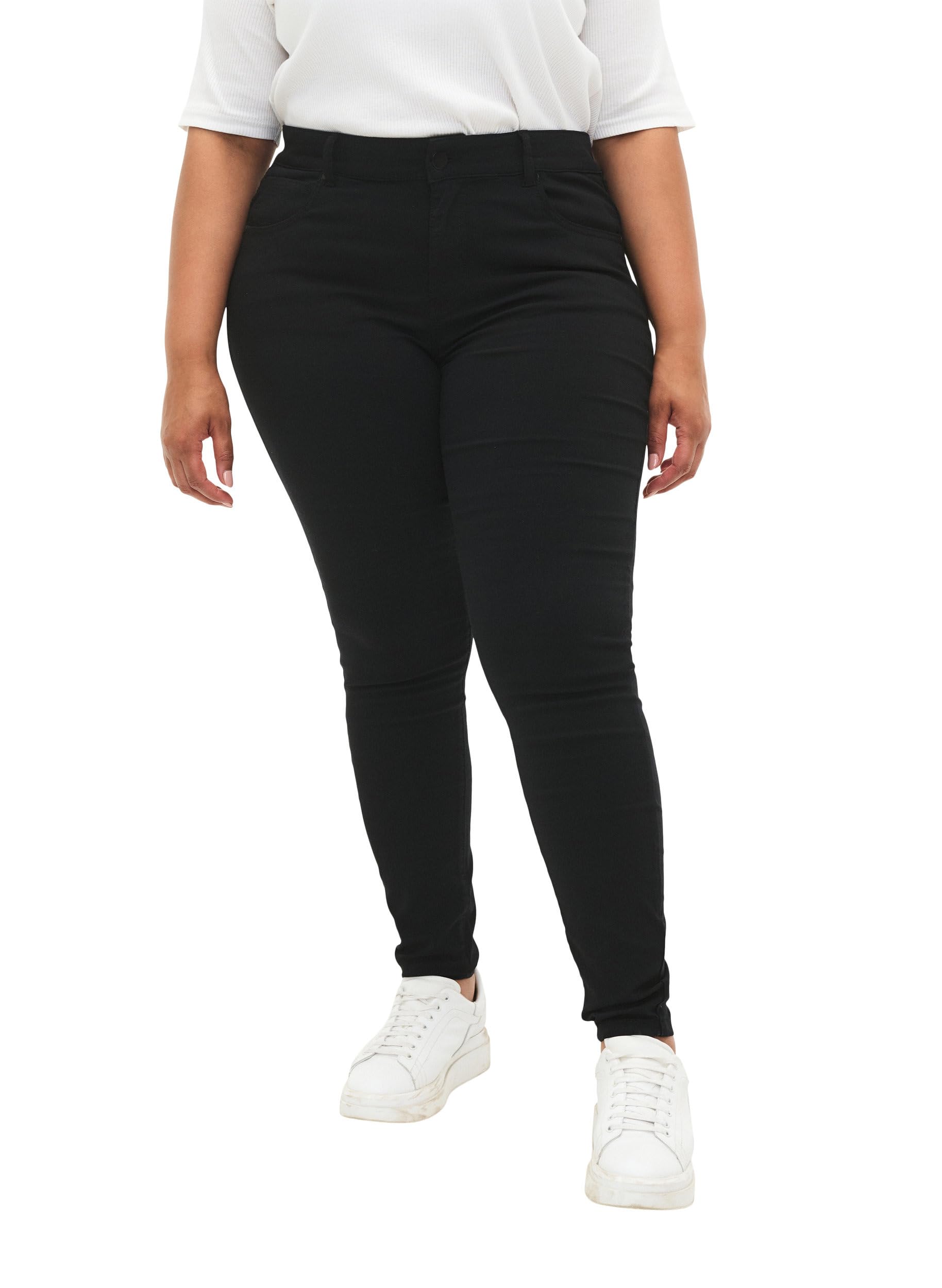 Mallas para mujer de diseño ajustado Zizzi negras, leggings confortables talla 46 8