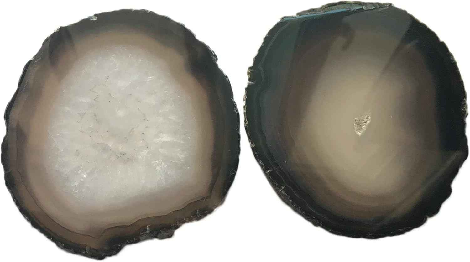 AMOYSTONE Black Agate Coasters Set of 4, 2.7-3 Inch Mini Stone Coasters, Non-Absorbent Coasters, Executive Gift for Men, Office Desk Accessories