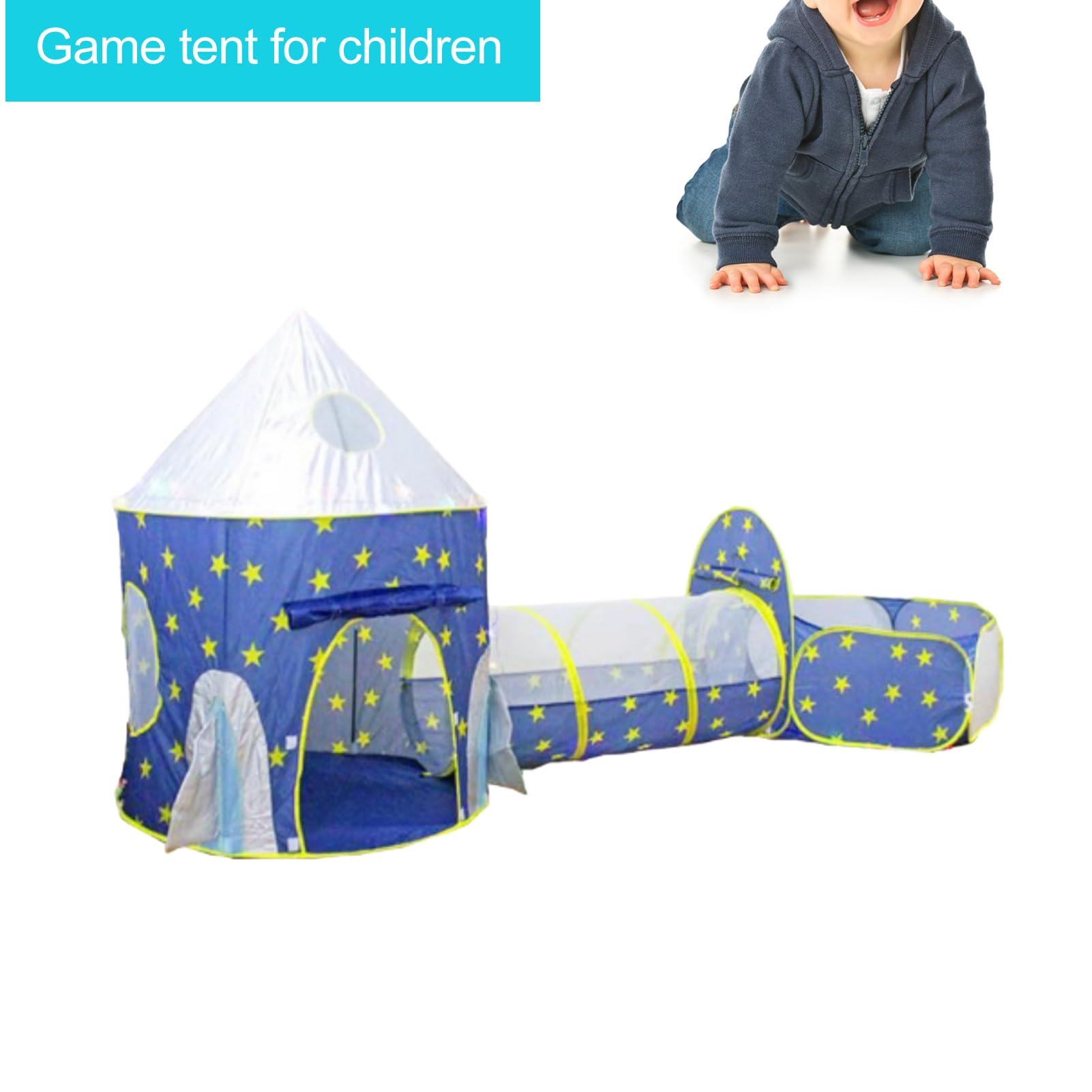 Tienda de Campaña para Bebés de 3 Piezas con Túnel para Gatear para Niños y Tienda de Juegos para Diversión en Interiores para Niños Pequeños, Poliéster 190T de Primera Calidad, Segura y