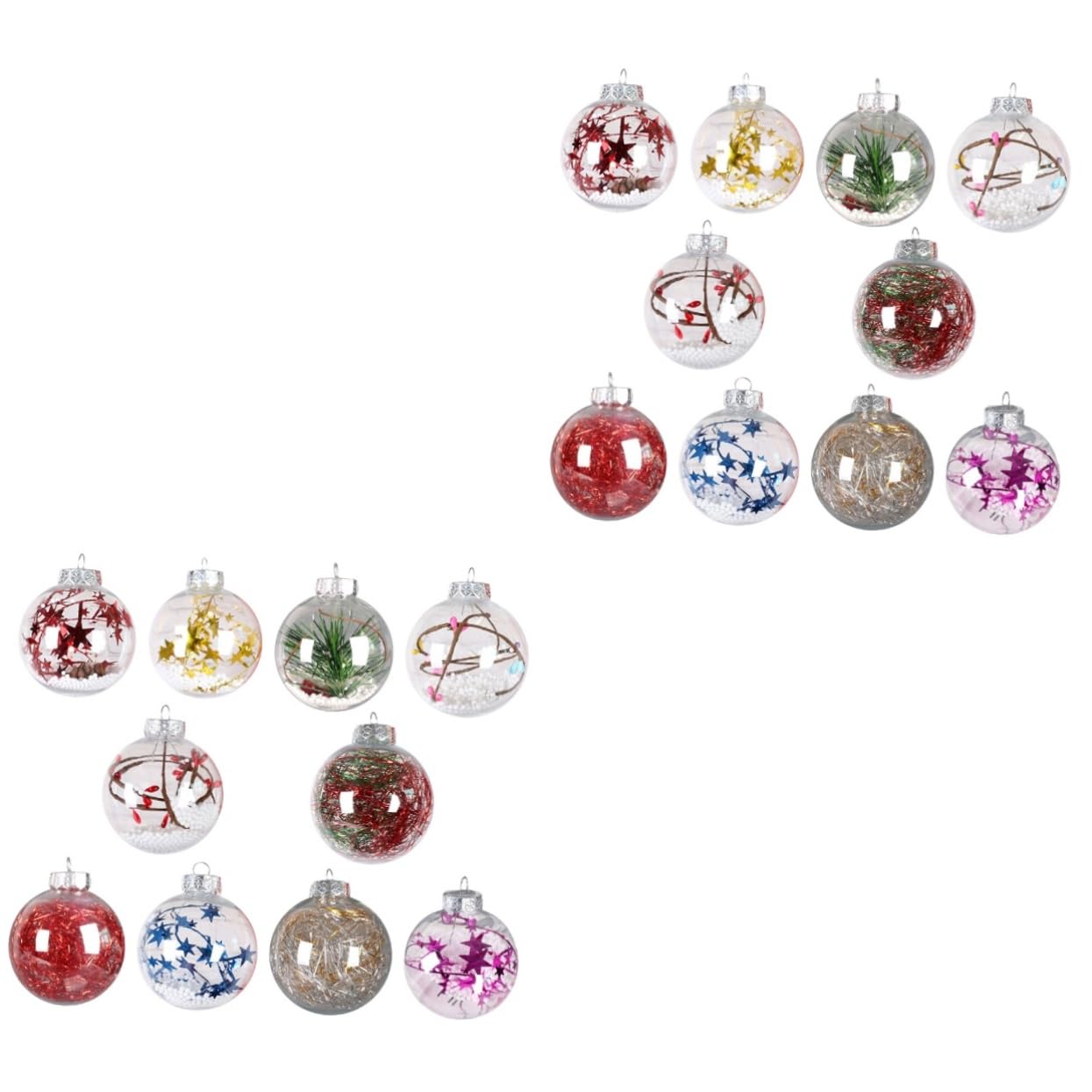 20 Pendentifs Boules de Noël OUNONA pour Décoration Extérieure et Sapin Fête