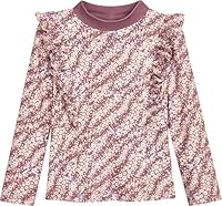 Playshoes Mädchen Langarmshirt Rash-Guard-Shirt, Langarm Violett Blümchen, 122/128 cm