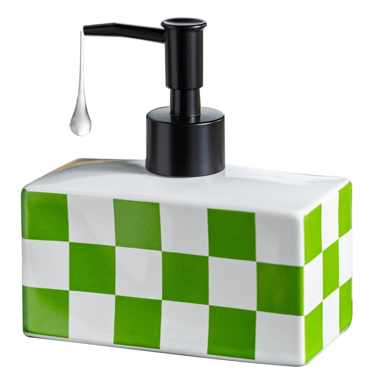Dispensing Ceramic Soap Dispenser With Classic Checkerboard 13Oz Lotion Dispensers Decoracion Para Cocina