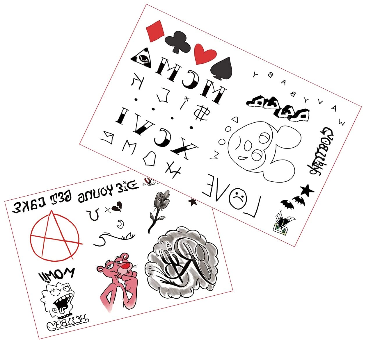 Buy Lil Peep Face Tattoo Set Temporary Tattoos Halloween Costume