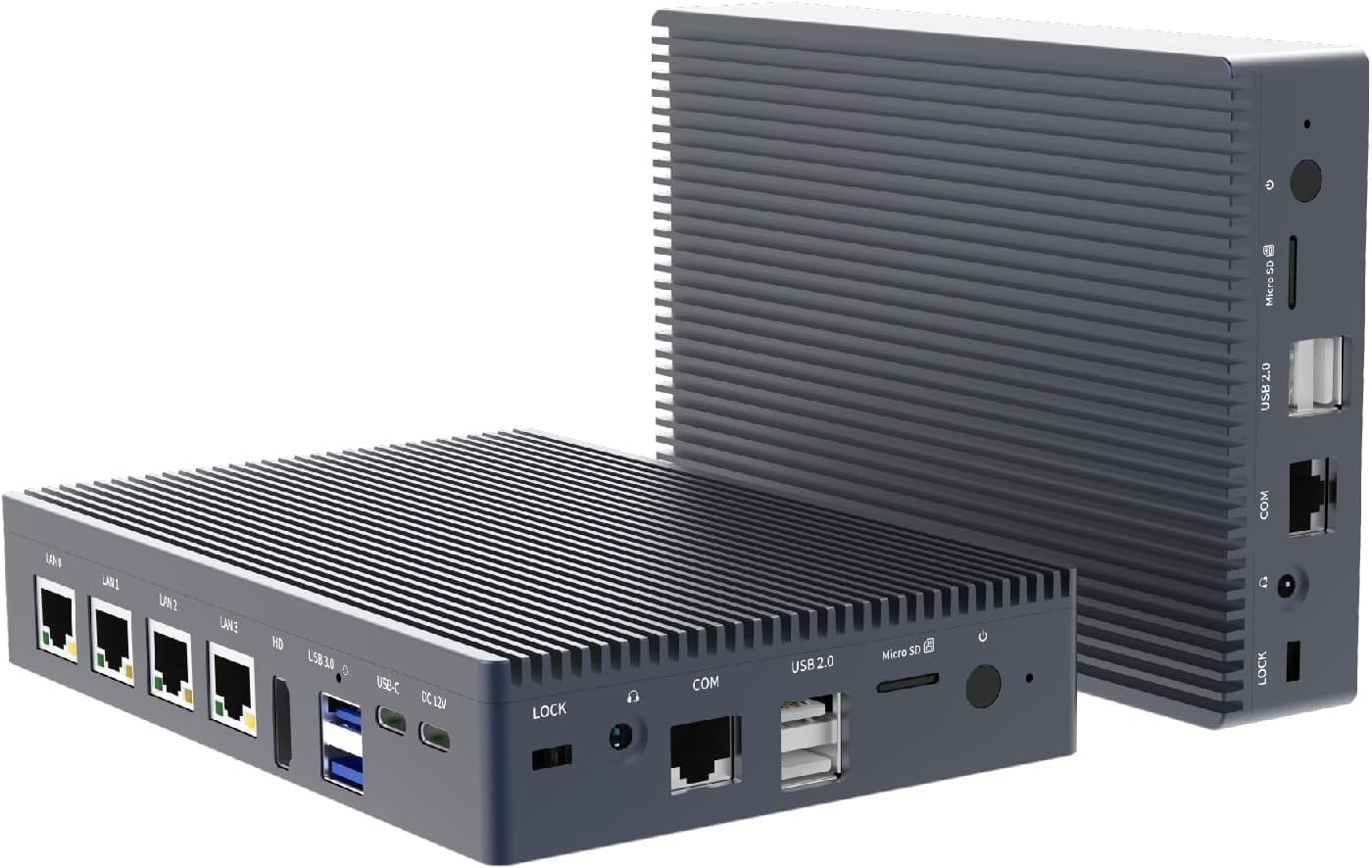 HEIGAOLAPC 4-Port 2.5G Firewall Mini PC, Intel N100, Preinstalled Windows 11 Pro, 8GB RAM 128GB eMMC, Fanless Network Appliance for PfSense/OPNsense, Homelab, Astrophotography